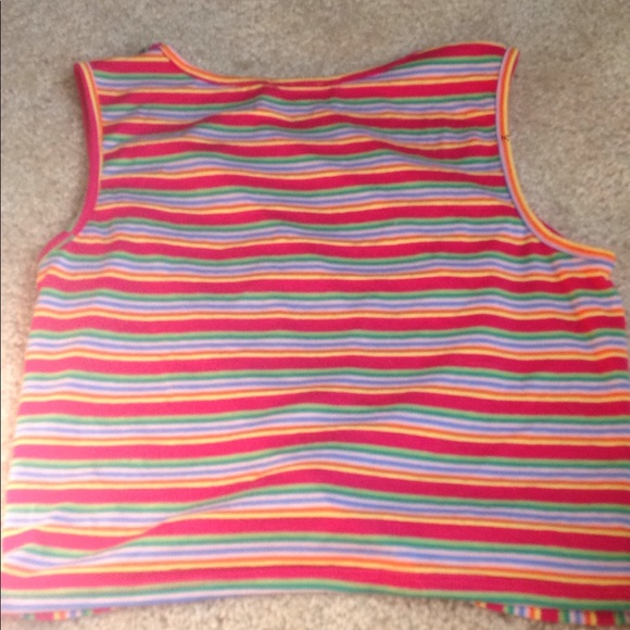 striped multicolored gaze tied crop top - Picture 3 of 4